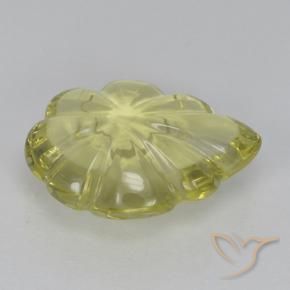 Quarzo Giallo mais chiaro naturale da 4.40 ct, Taglio a fiore, Trasparente