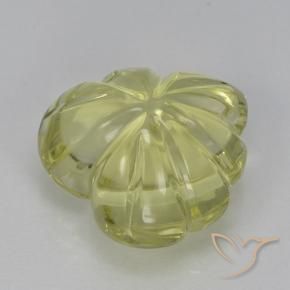 Quarzo Giallo medio-chiaro naturale da 7.36 ct, Taglio a fiore, Trasparente