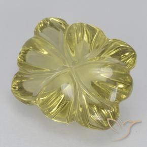 Quarzo Giallo medio-chiaro naturale da 6.85 ct, Taglio a fiore, Trasparente
