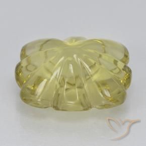 Quarzo Giallo medio-chiaro naturale da 6.85 ct, Taglio a fiore, Trasparente