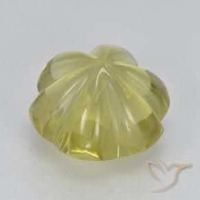 Quarzo Giallo chiaro naturale da 3.67 ct, Taglio a fiore, Trasparente