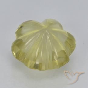 Quarzo Giallo chiaro naturale da 3.04 ct, Taglio a fiore, Trasparente