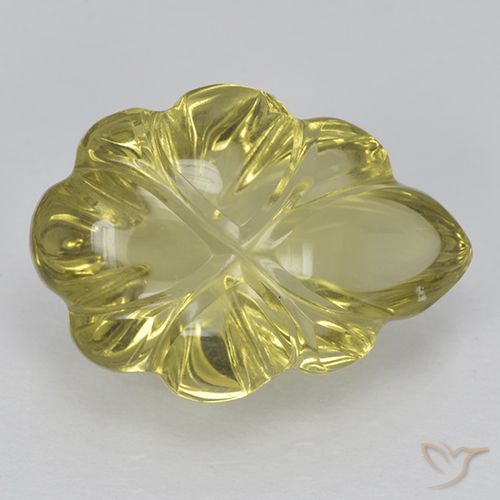 5.50ct Naturale Giallo dorato chiaro Quarzo, Taglio a fiore, Trasparente