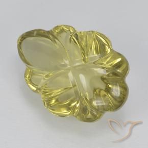 Quarzo Giallo dorato chiaro naturale da 5.50 ct, Taglio a fiore, Trasparente