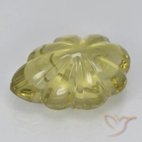 Quarzo Giallo dorato chiaro naturale da 5.50 ct, Taglio a fiore, Trasparente