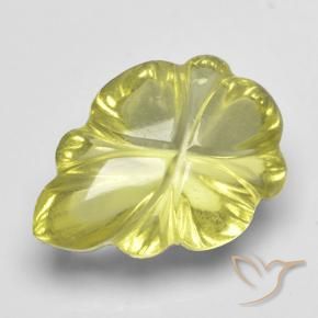 Quarzo Giallo verdastro naturale da 4.16 ct, Taglio a fiore, Trasparente