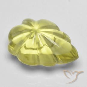 Quarzo Giallo verdastro naturale da 4.16 ct, Taglio a fiore, Trasparente