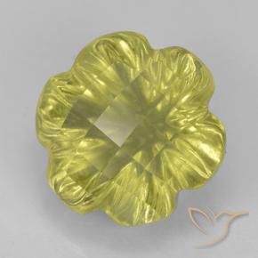 Quarzo Laguna Gialla naturale da 3.59 ct, Taglio a fiore, Trasparente
