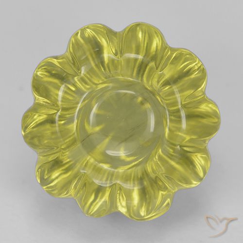 7.80ct Naturale Giallo Ananas Quarzo, Taglio a fiore, Trasparente