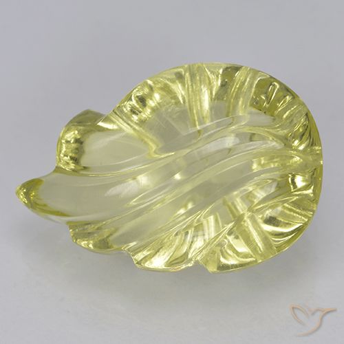5.54ct Naturale Giallo chiaro Quarzo, Taglio a fiore, Trasparente