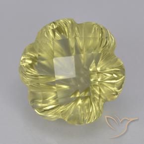 Quarzo Giallo Ananas Chiaro naturale da 2.85 ct, Taglio a fiore, Trasparente