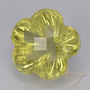 Quarzo Giallo medio naturale da 4.26 ct, Taglio a fiore, Trasparente