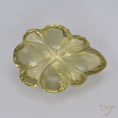 4.76ct Naturale Giallo neutro Quarzo, Taglio a fiore, Trasparente