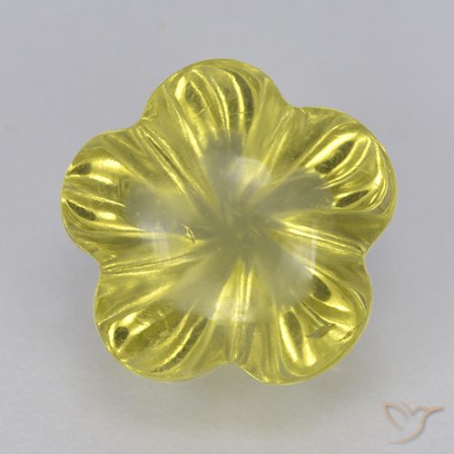 2.59ct Naturale Giallo Ananas Quarzo, Taglio a fiore, Trasparente