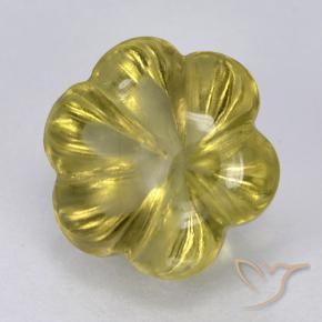 Quarzo Giallo medio-chiaro naturale da 2.50 ct, Taglio a fiore, Trasparente
