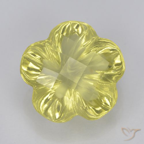 3.16ct Naturale Giallo medio Quarzo, Taglio a fiore, Trasparente
