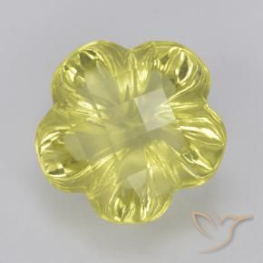 Quarzo Giallo medio naturale da 3.16 ct, Taglio a fiore, Trasparente