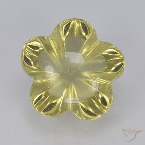 Quarzo Laguna Gialla naturale da 2.68 ct, Taglio a fiore, Trasparente