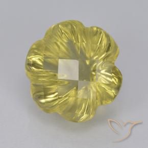 Quarzo Giallo dorato chiaro naturale da 3.55 ct, Taglio a fiore, Trasparente