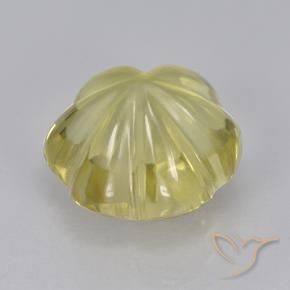 Quarzo Giallo dorato chiaro naturale da 3.55 ct, Taglio a fiore, Trasparente