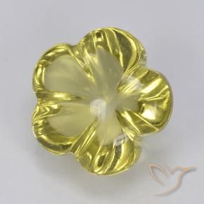 Quarzo Giallo chiaro naturale da 3.64 ct, Taglio a fiore, Trasparente