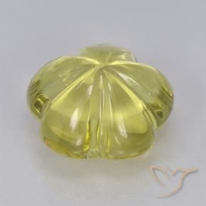 Quarzo Giallo chiaro naturale da 3.64 ct, Taglio a fiore, Trasparente