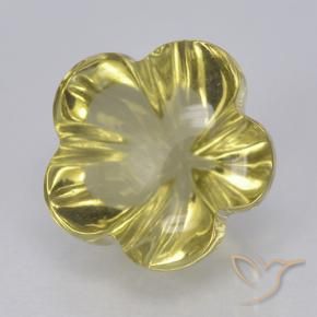 Quarzo Giallo medio-chiaro naturale da 4.47 ct, Taglio a fiore, Trasparente