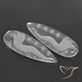 Gemme di Quarzo Bianco trasparente naturale da 37.02 ct, Forma a pera, Trasparente