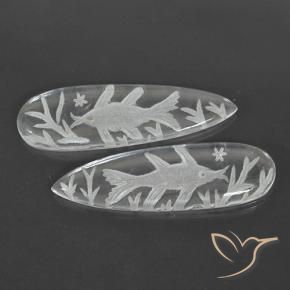 Gemme di Quarzo Bianco trasparente naturale da 29.51 ct, Forma a pera, Trasparente