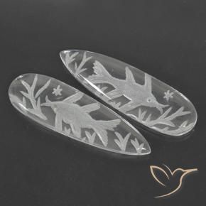 Gemme di Quarzo Bianco trasparente naturale da 29.51 ct, Forma a pera, Trasparente