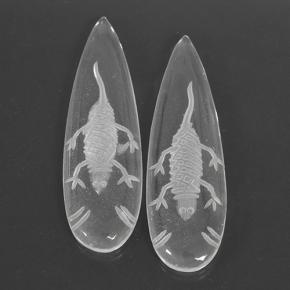 Gemme di Quarzo Bianco trasparente naturale da 29.12 ct, Forma a pera, Trasparente