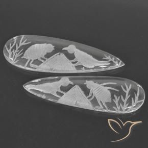 Gemme di Quarzo Bianco trasparente naturale da 26.31 ct, Forma a pera, Trasparente