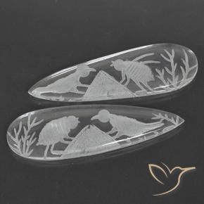 Gemme di Quarzo Bianco trasparente naturale da 26.31 ct, Forma a pera, Trasparente