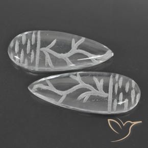 Gemme di Quarzo Bianco trasparente naturale da 36.06 ct, Forma a pera, Trasparente