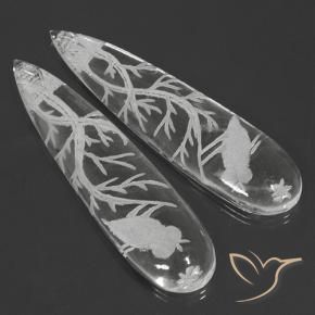 Quarzo naturale bianco da 49,95 ct, taglio a pera, trasparente