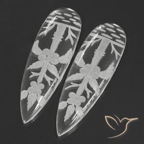 Gemme di Quarzo Bianco trasparente naturale da 99.30 ct, Forma a pera, Trasparente
