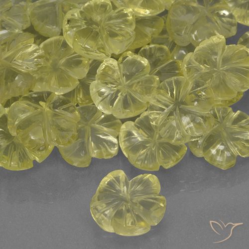 1.53ct Naturale Giallo medio Quarzo, Taglio a fiore, Trasparente