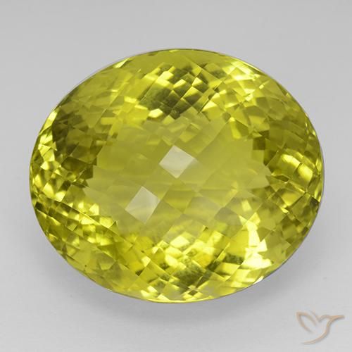 75.53ct Naturale Giallo mais Quarzo, Ovale, IF