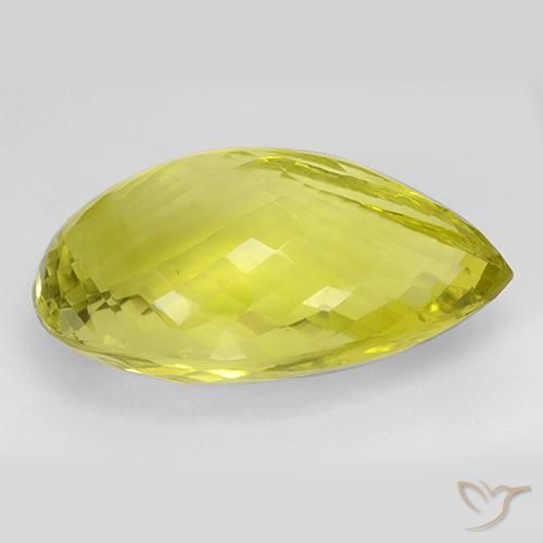 Quarzo Giallo mais naturale da 106.83 ct, Forma a pera, IF