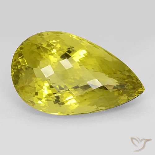 119.64ct Naturale Giallo medio Quarzo, Forma a pera, IF