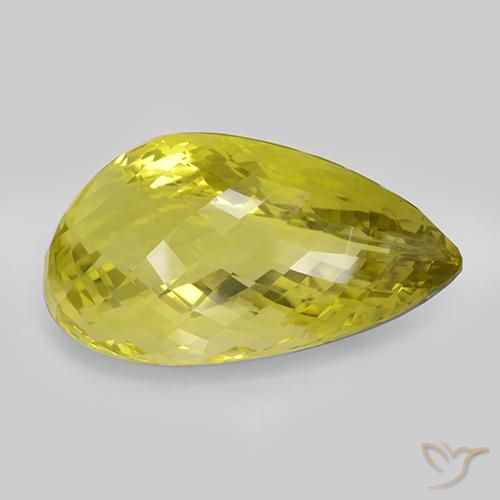 Quarzo Giallo medio naturale da 119.64 ct, Forma a pera, IF