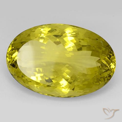 Quarzo Giallo Ananas naturale da 101.00 ct, Ovale, IF
