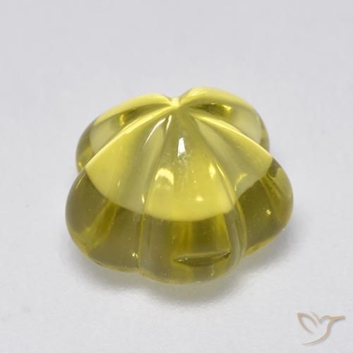 Quarzo Giallo intenso naturale da 2.99 ct, Taglio a fiore, Trasparente