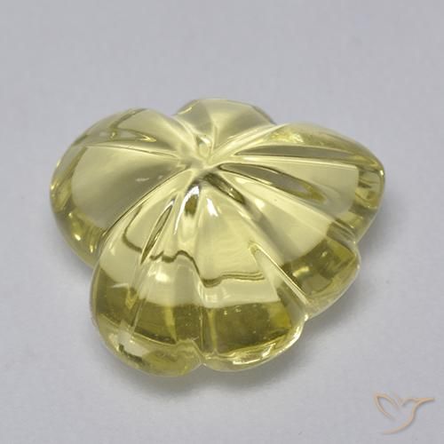 Quarzo Giallo verdastro naturale da 4.94 ct, Taglio a fantasia, Trasparente
