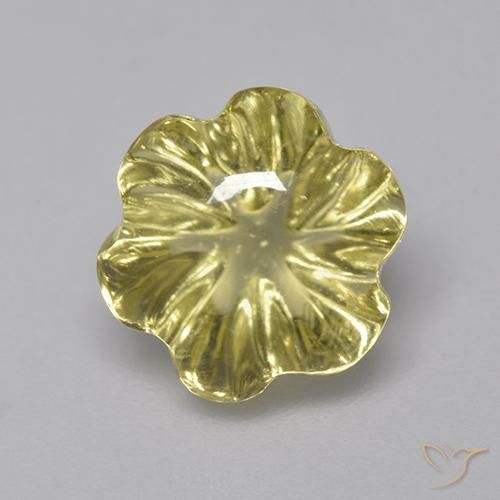 3.79ct Naturale Giallo pallido Quarzo, Taglio a fiore, Trasparente