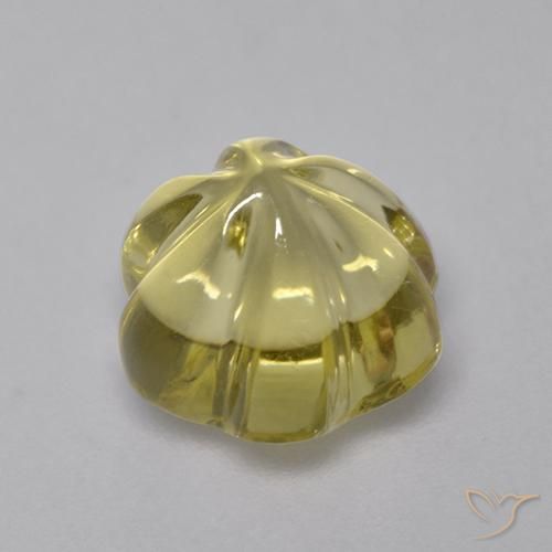 Quarzo Giallo pallido naturale da 3.79 ct, Taglio a fiore, Trasparente