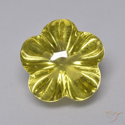 7.11ct Naturale Giallo medio Quarzo, Taglio a fiore, Trasparente