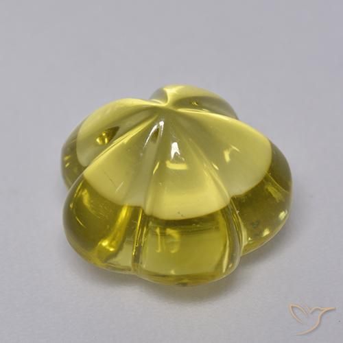 Quarzo Giallo medio naturale da 7.11 ct, Taglio a fiore, Trasparente