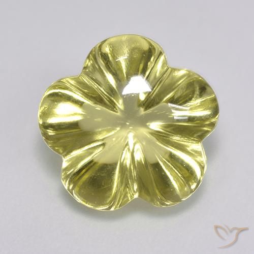 6.36ct Naturale Giallo chiaro Quarzo, Taglio a fiore, Trasparente
