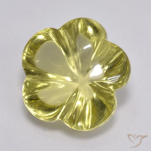Quarzo Giallo Ananas Chiaro naturale da 8.37 ct, Taglio a fiore, Trasparente